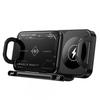 Foldable Car Phone Holder With Dual-Coil 15W Wireless Charging Air Vent Mount Auto-Sensing Clamp Black Gray