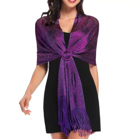 Женское платье-шаль с бахромой из кисточек и металлической нитью, вечерние платья для женщин