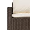 4 Piece Garden Sofa Set with Cushions Brown Poly Rattan