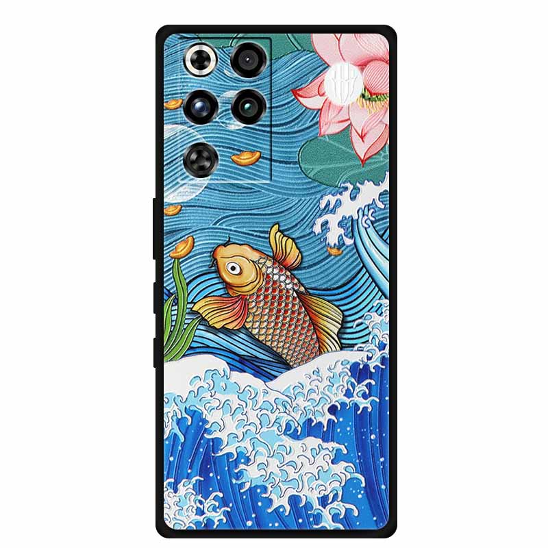 Чехол для ZTE Nubia RedMagic 11 Pro 5G, 3D тиснение, цветы, рельефный, мягкая черная силиконовая задняя крышка, для ZTE Nubia RedMagic 11Pro, Funda