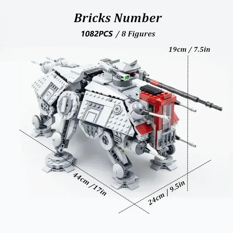 Технический шагоход AT-TE 75337 Модель MOC 1082 детали Конструктор Космический робот Набор Самоблокирующиеся кубики DIY Сборка Подарок на день рождения Игрушка