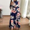 Autumn New Flower Print Short Sleeve Swing Dress Women's