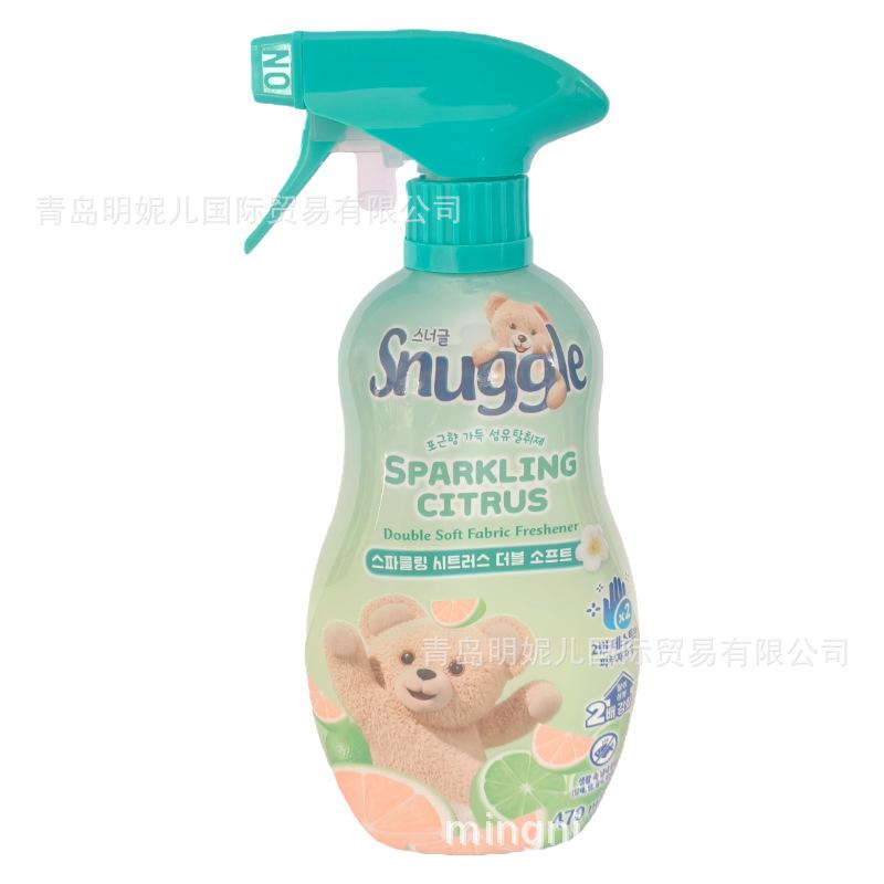 Snuggle Bear Fabric Freshener Spray 470ml, Laundry Odor Eliminator, Fresh Soap Scent, Lasting Freshness for Clothes