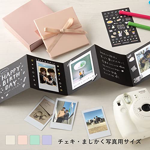 Блок-альбом Iroha Publishing для фотографий Instax Square, размер Instax, гармошка, фиолетовый, GHAC-04