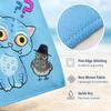 Cute Blue Cartoon Cat Beach Towel 150x75cm Microfiber Quick Dry Flat Print Large Bath Towel for Kids Boys Girls Pool Party