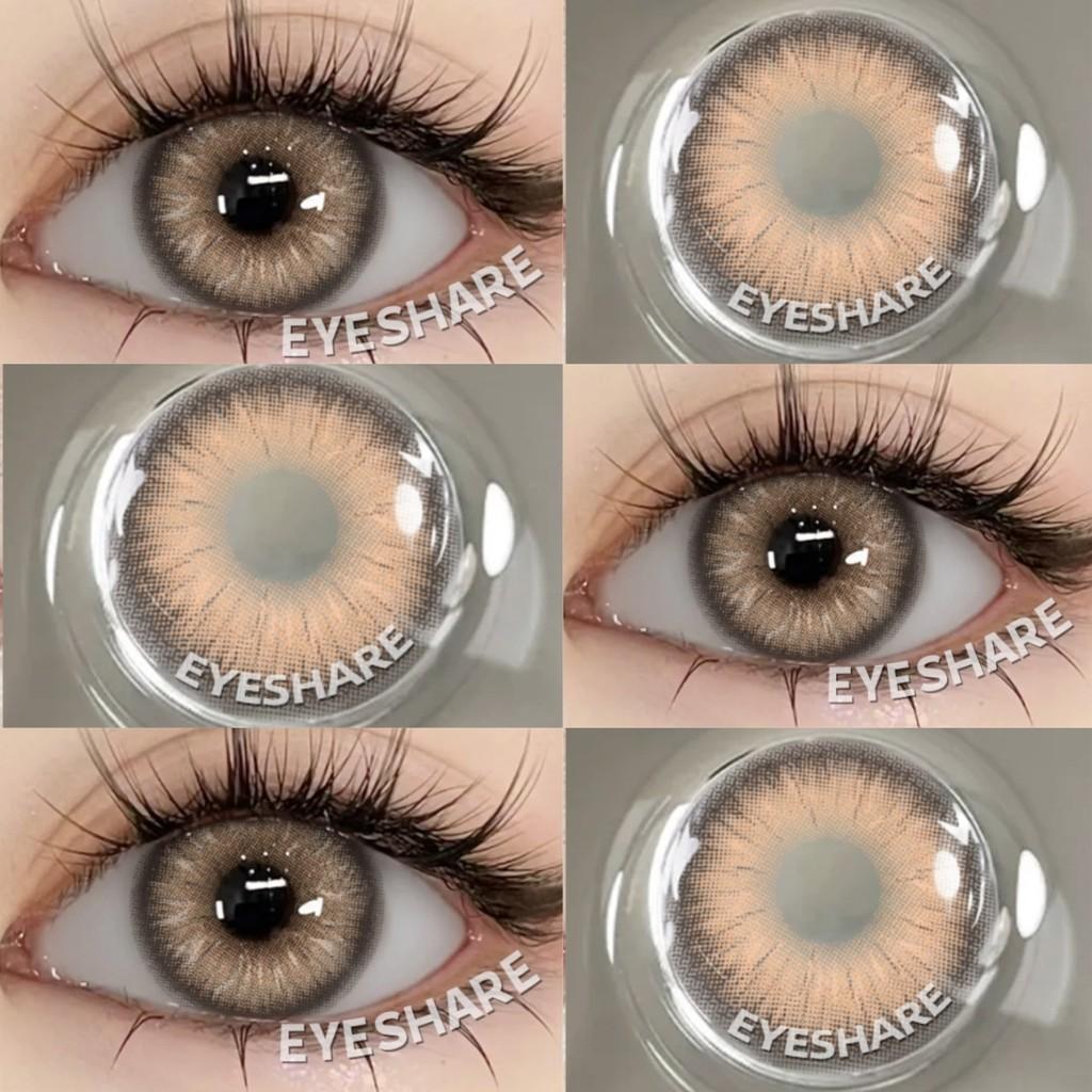 Eyeshare 2 pcs Contact Lens Natural Looking Colorful Contact Lenses 1 Year Brown Lenses Blue Lens Gray Lens