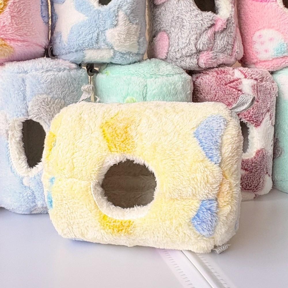 Теплый гамак для хомяка Утолщенный плюшевый Кроватки для белки Спальный мешок для питомца Аксессуары для клетки