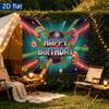 Vintage Retro Birthday Backdrop 1pc - Party Supplies