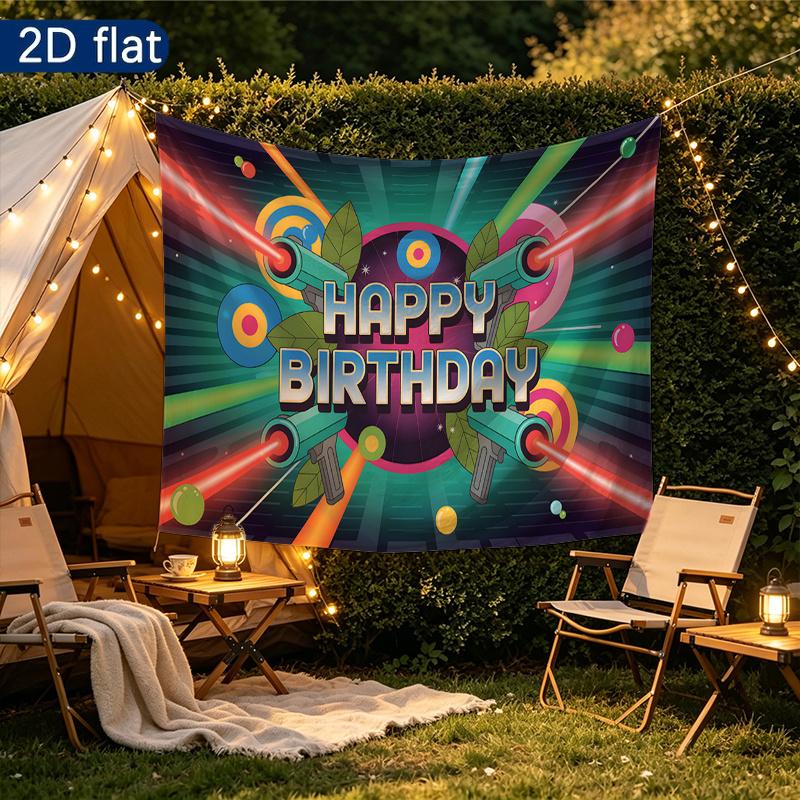 Vintage Retro Birthday Backdrop 1pc - Party Supplies
