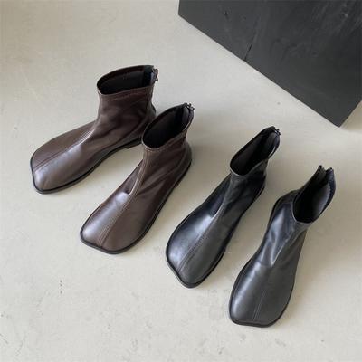 Ретро ботинки Мартин женские в британском стиле одинарные ботинки осень 2025 новые квадратный носок универсальные на плоской подошве узкие ботинки челси