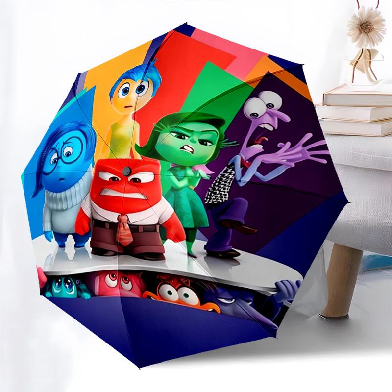 Emotions, Inside Out Themed Automatic Opening and Closing Umbrella, Brightly Colored 8-rib Portable Umbrella