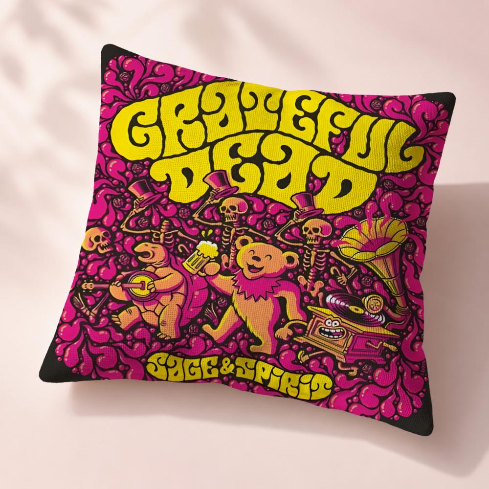 Street ggGrateful DeaD Cushion Cover Premium Reversible Pillow Cover in Dual Comfort Decor for Home  Car