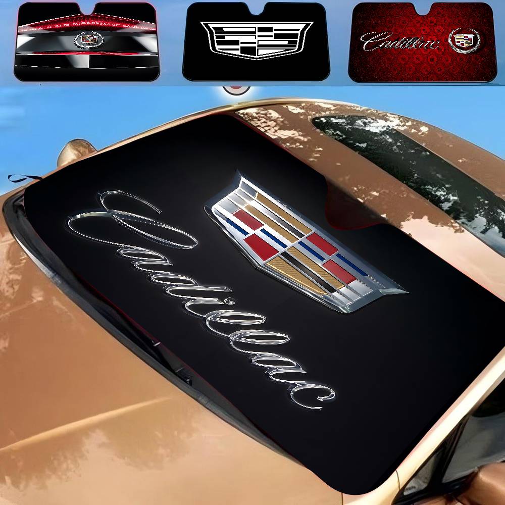 Ctwzlm1 C-Cadillac Автомобиль Автомобильная солнцезащитная шторка Солнцезащитная шторка на лобовое стекло Для большинства седанов и внедорожников Блокирует максимальное количество УФ-лучей Сохраняет ваш автомобиль прохладным