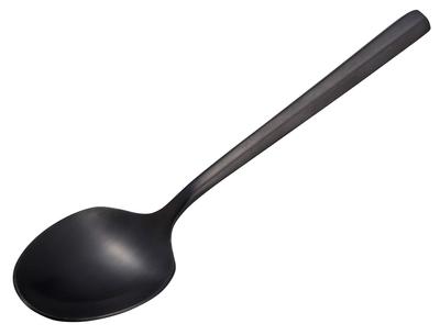 Ложка для столовых приборов, черная десертная ложка из нержавеющей стали с титановым покрытием, шестигранная UW-2015