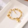 Statement Heart Pendant Bracelet 316L Stainless Steel Gold 18 K Plated Jewelry Charm Bracelets For Women Girlfriend Gift