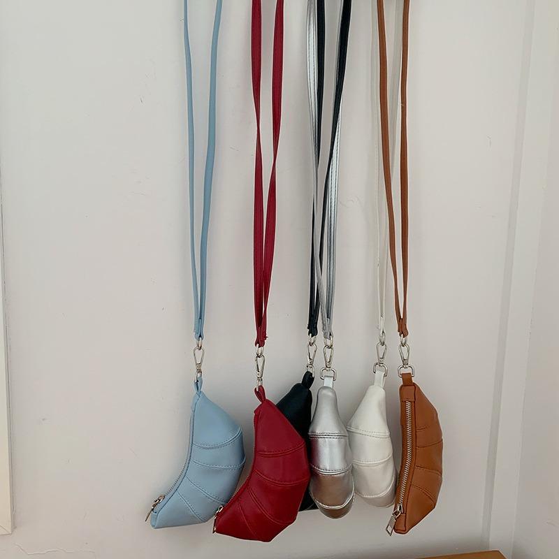 Кошелек для монет, милый дизайн круассана, ниша, мини-вогнутый кроссбоди, помада, наушники, маленькая сумка