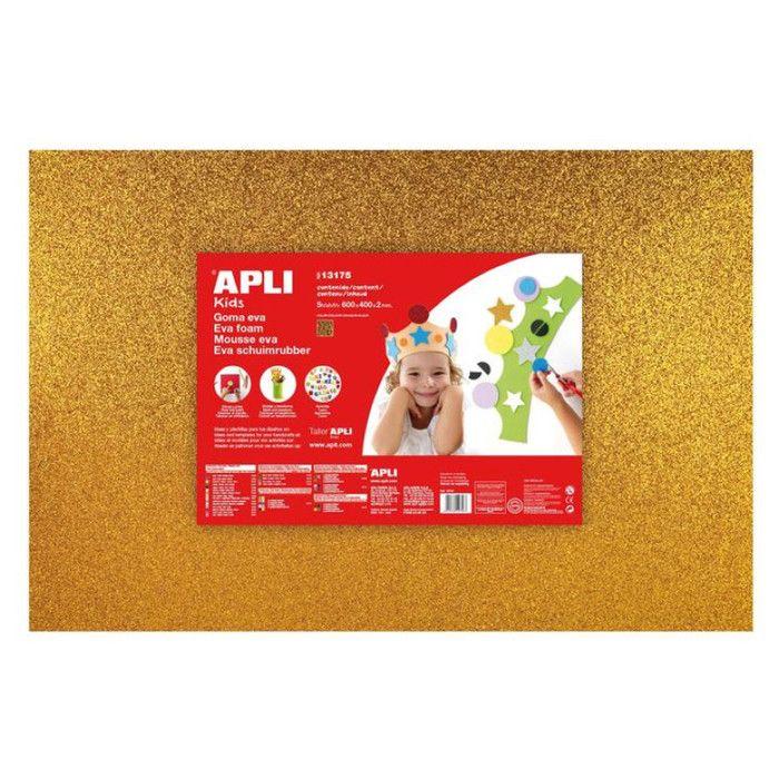 Apli Agipa - Mousse EVA thermoformable 40x60 cm Doré pailleté