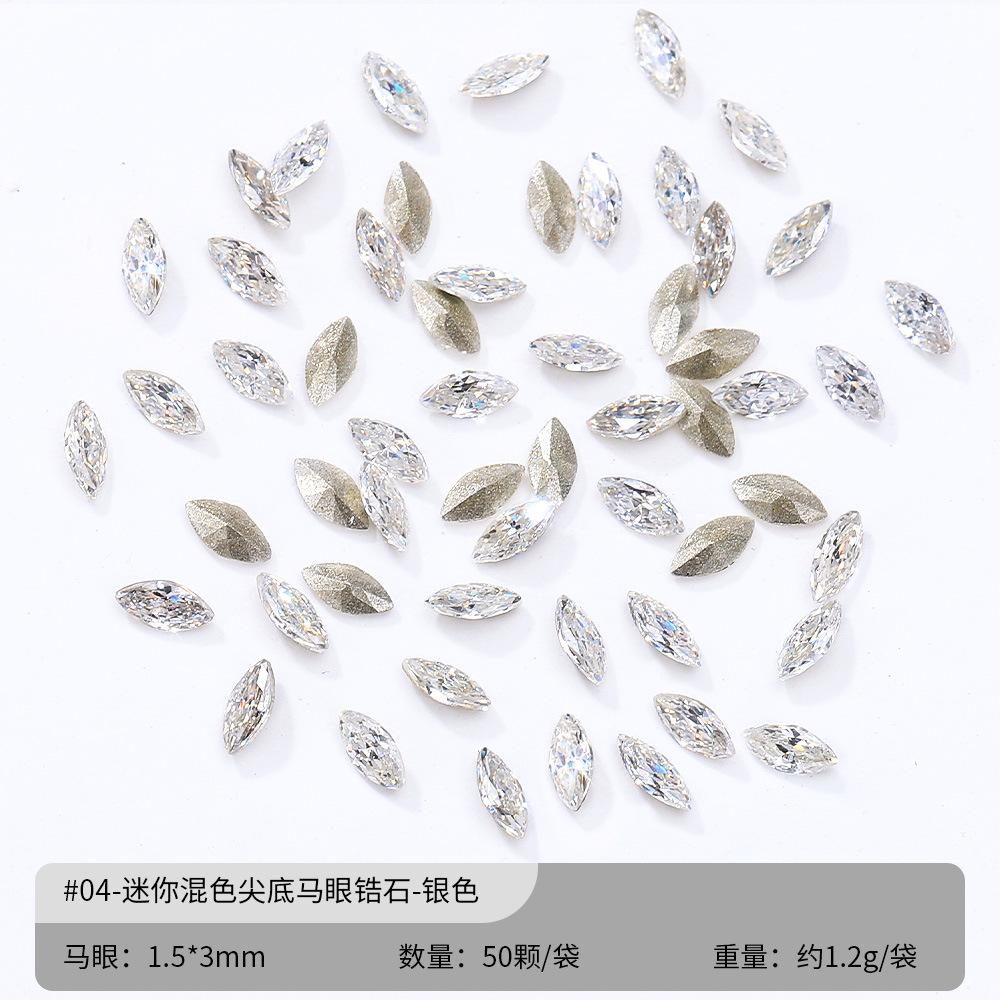 Украшения для ногтей с бриллиантами Flash Mini White Zircon Diy Manicure Украшения для ногтей с конским глазом Love Fat Square Diamond