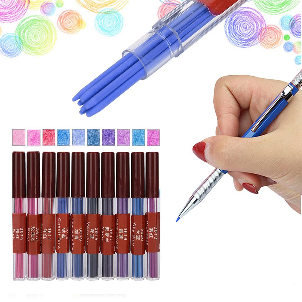 10 шт. 2,0 мм механический автоматический карандаш цветные стержни для рисования и письма