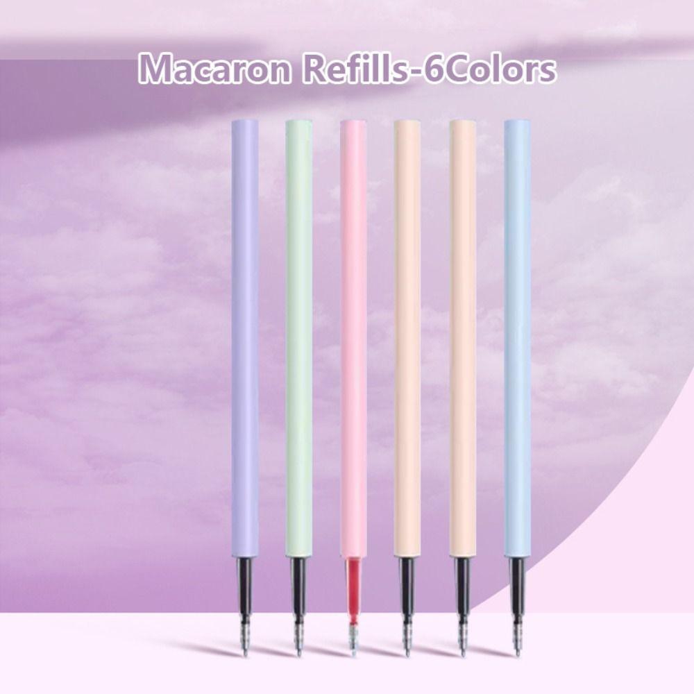6Colors/Set Color Ink Color Gel Pen Press Type Signing Pen Creative Neutral Pen  Students Gift