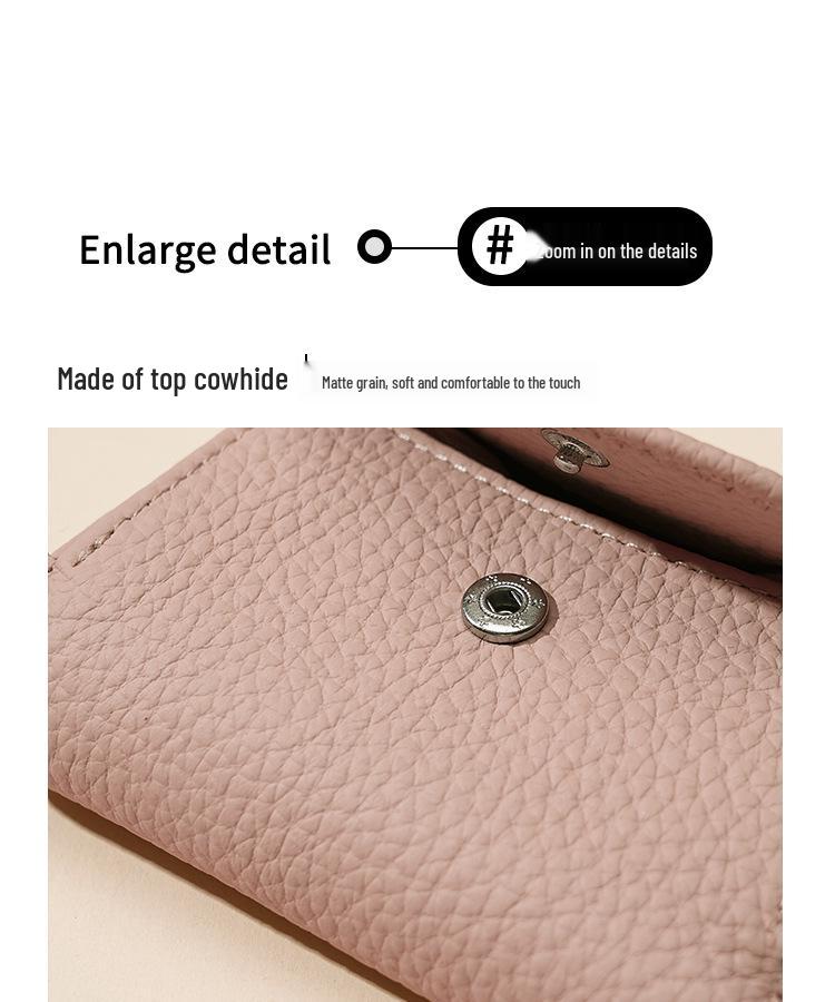 Женский кошелек из натуральной кожи с RFID-защитой с узором личи - кошелек для монет из коровьей кожи в японском стиле