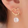 Pair of Earrings 1 Pair Women Love Heart Shape Stud Earrings Shiny Jewelry Eardrop Ear Pendants