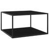 Black Coffee Table with Black Glass 90 x 90 x 50 cm