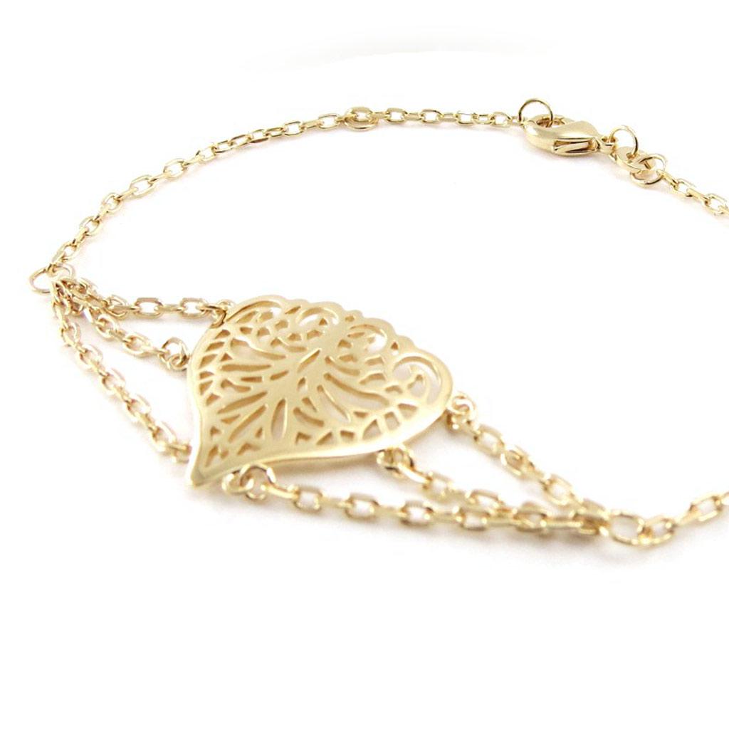 Les Trésors De Lily [J0845] - Gold Plated Bracelet 'Love'