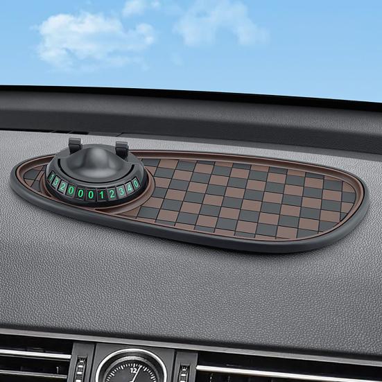Car Anti Slip Pad Car Phone Holder with Night Glow Number Display Rotatable Dashboard Mount for Most Cars And