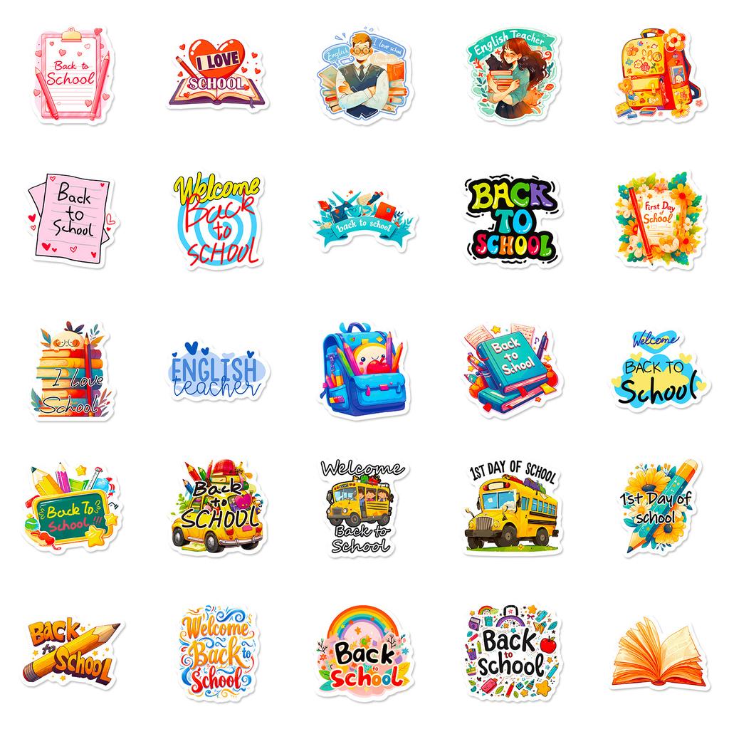 50 шт. Декоративные текстовые наклейки «Школьный сезон» Английский Любовь к учебе Граффити-наклейки Сделай сам Багаж Блокнот