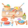 Wooden Pretend Play Cooking Set: Fruits, Vegetables, Meats & Cutlery Toy