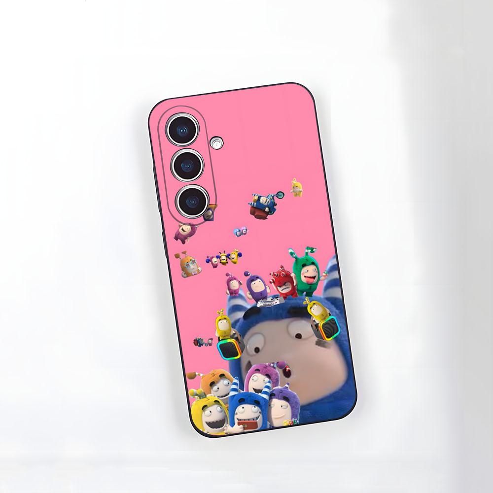 Cartoon O-OddbodsE Phone Case For Samsung S26 S25 S24 FE S23 S22 S21 Plus S20 Ultra Note20Ultra Black Soft Shell
