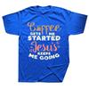 Coffee Started Jesus Going God Religious Christian Streetwear T-Shirt Humor Tee Fit Clothing for Men and Women Short Sleeve