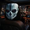 Моющиеся Полиэстеровые Чехлы на Автомобильные Сиденья 2 шт. Ужасающие Чехлы на Подголовники в Виде Черепа, Страшные Универсальные Чехлы-Защитные Рукава для Автомобилей Грузовиков на Хэллоуин, Эластичные