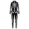 3D Череп Скелет Печатный Боди Костюм Хэллоуин Для Женщин Нарядное Платье Одежда Взрослый Костюм S-XL