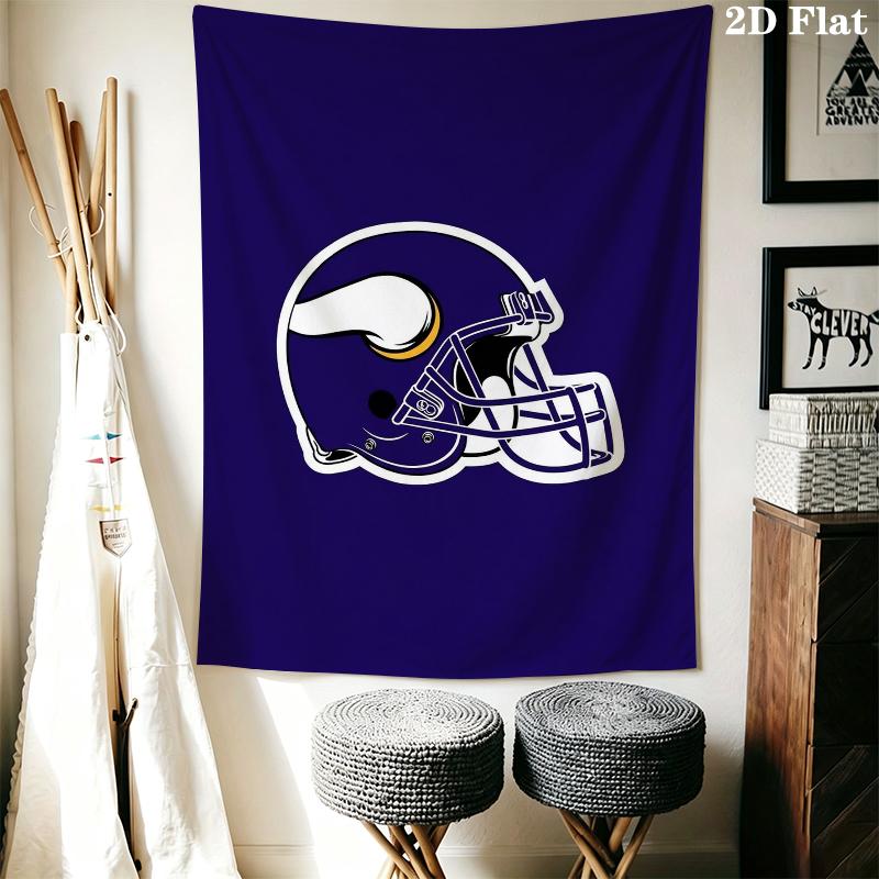 Minnesota Vikings Wall Tapestry Aesthetic Wall Hanging Printed Fabric Blanket Decorative Tapestries for Bedroom Living Room Home Decor