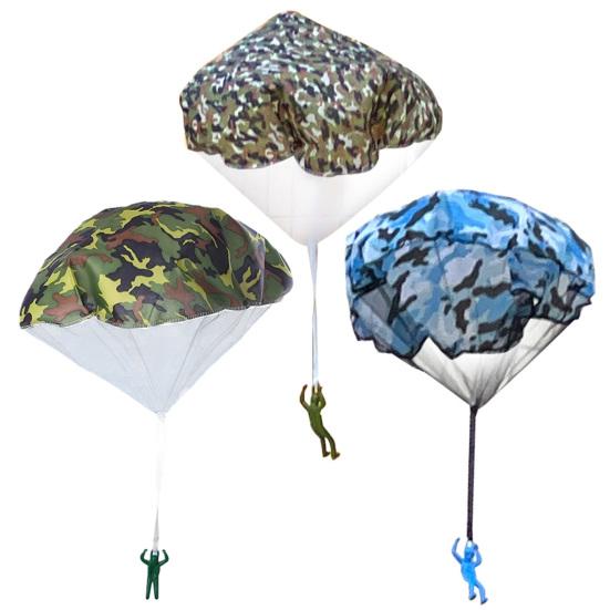 3 шт. Игрушка-парашют для детей, игрушки для двора на открытом воздухе, способствует активной игре, возраст 3+, нейлоновый мини-парашют без запутывания для групповых игр, вечеринок по случаю дня рождения