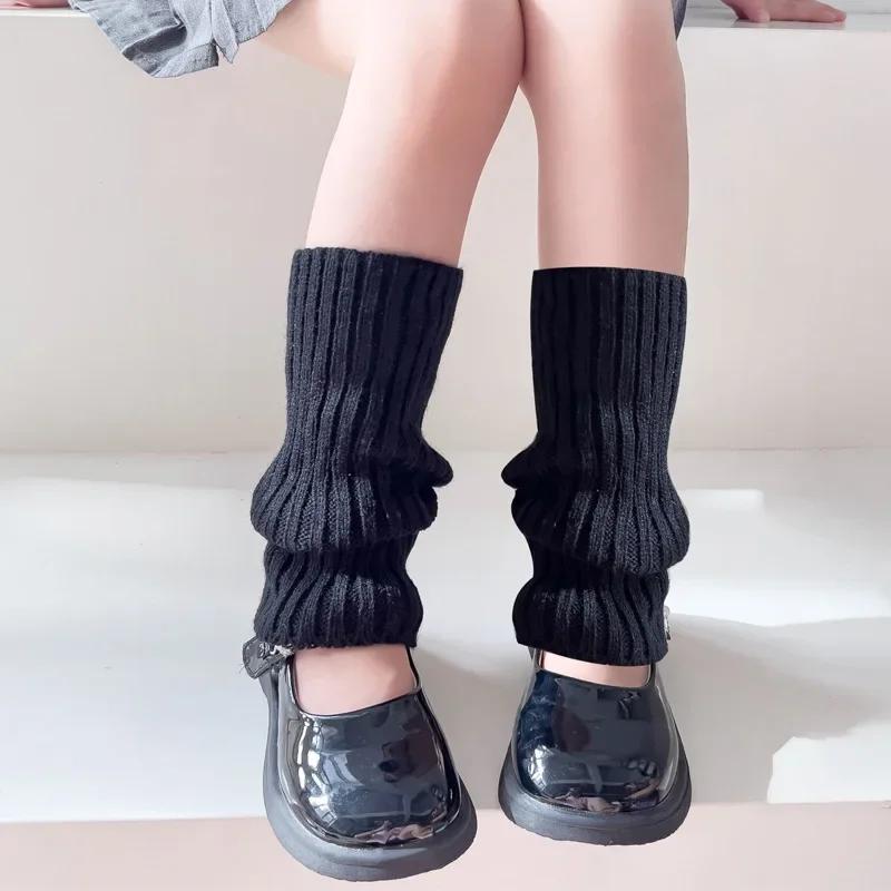 19 Стилей Конфетных Цветов Корейские Милые Детские Гетры Вязаные Чехлы для Ног Детские Девочки Однотонные Эластичные Гольфы-Трубы Осенне-Зимние