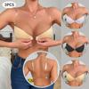 3Pcs/set Women's Side Buckle Lace Bra with Thin Sponge Pad, Clear Shoulder Straps and Back Straps Underwear for Dress and Party