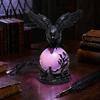 USB Powered Mood Lamp Gothic Crow Lamp, with Purple Light Ball, Resin Halloween Night Light, Dark Aesthetic Decor Style Statue for Bedroom Living