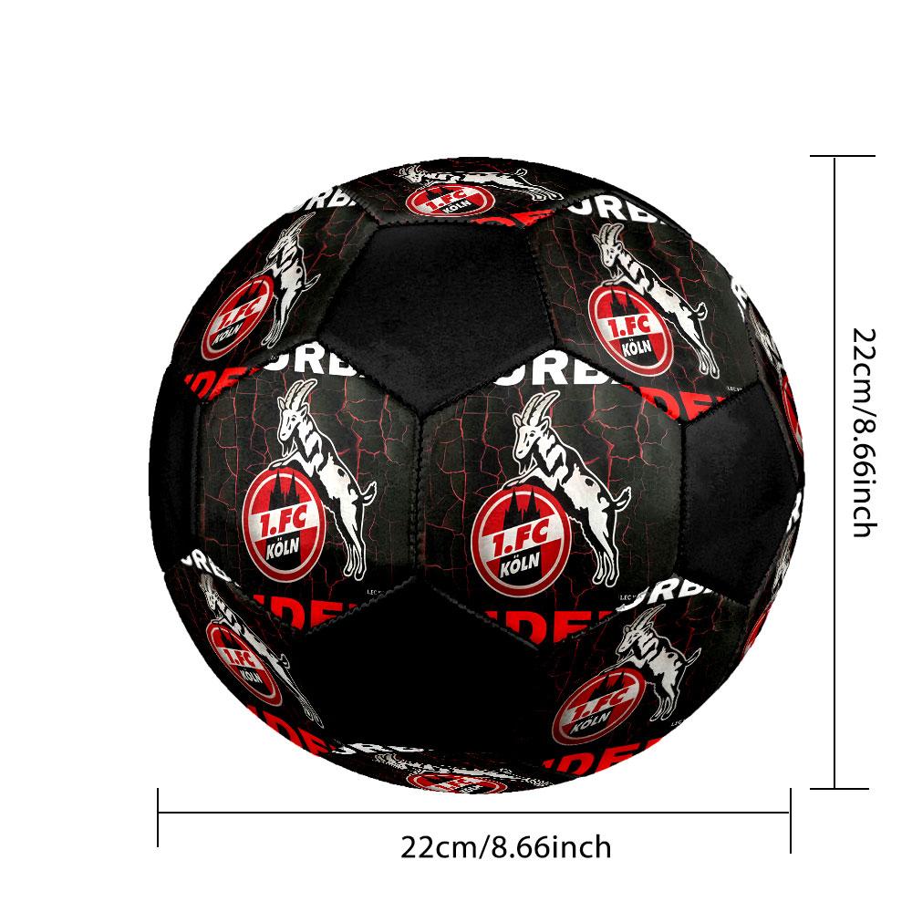 1PC FC KÖLN logo size 5 soccer ball PrahaIndoor Soccer Ball Colorful All Ages Machine Stitched PVC Competition Ready Durable High-Bounce