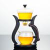 Lazy Kung Fu Стеклянный чайный сервиз Полуавтоматический капельный с заварочным устройством Стеклянный чайник Магнитный переключатель Чайник Чайная чашка Набор стеклянной посуды