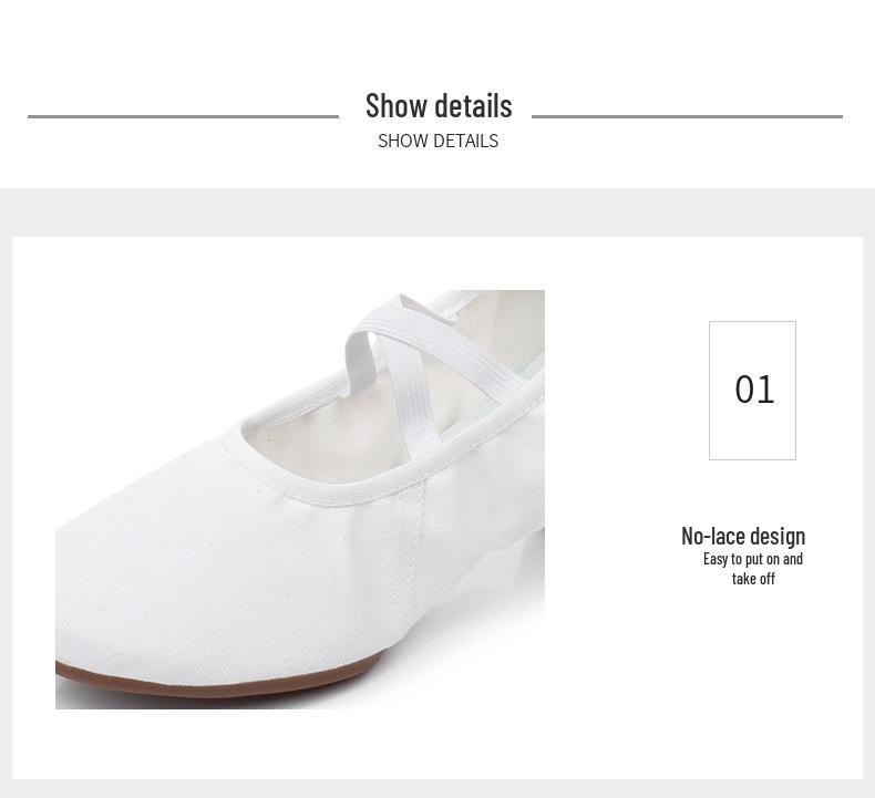 Женские танцевальные туфли без шнурков на каблуке - Мягкая подошва для балета, йоги, танца живота, для взрослых, для преподавателей и практики.