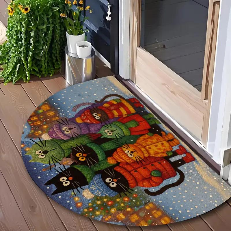 60*90cm Cat Printed Floor MATS, Decorative MATS for Entering and Leaving The House, Anti-slip Foot MATS for Bathrooms and Toilets