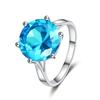 Женские ювелирные изделия серебряные кольца синий циркон овальное обручальное кольцо для женщин и девочек вечерние