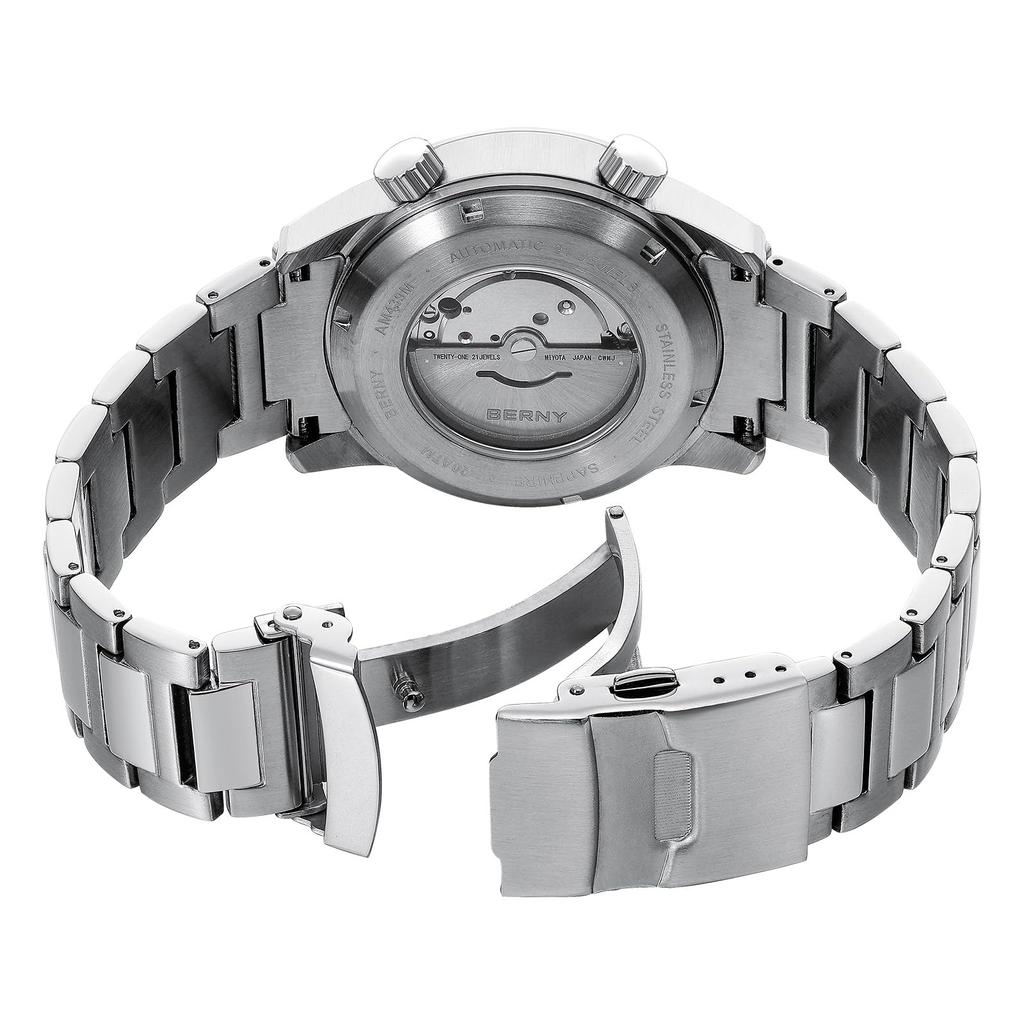 BERNY Diver's Watch Men's Automatic Watch Men's Diving Watch Automatic Mechanical Watch 20ATM Waterproof Sapphire Glass Super Luminous Diver's Watch