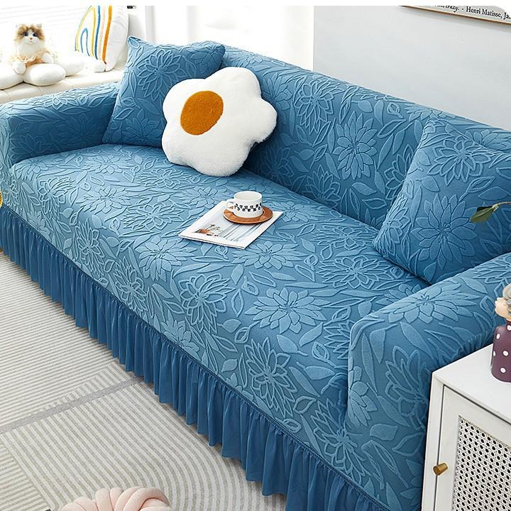 Жаккардовый бархатный чехол для дивана Все включено Универсальный набор Новый Всесезонный Универсальный Противоскользящий Чехол на подушку сиденья Ткань Французский стиль