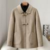 Пальто из шерсти и смесей для женщин среднего возраста, большие размеры, осенние элегантные свободные верхние одежды, женские куртки
