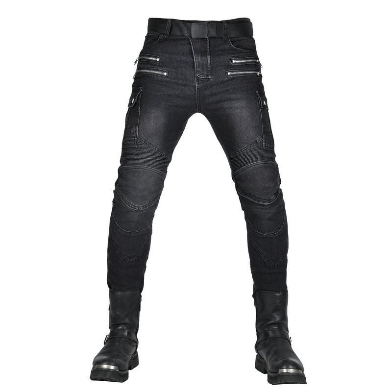 Mens Motorcycle Riding Pants Tactical Slim Fit With Multi Pockets Zipper Crash Protection Use Cotton