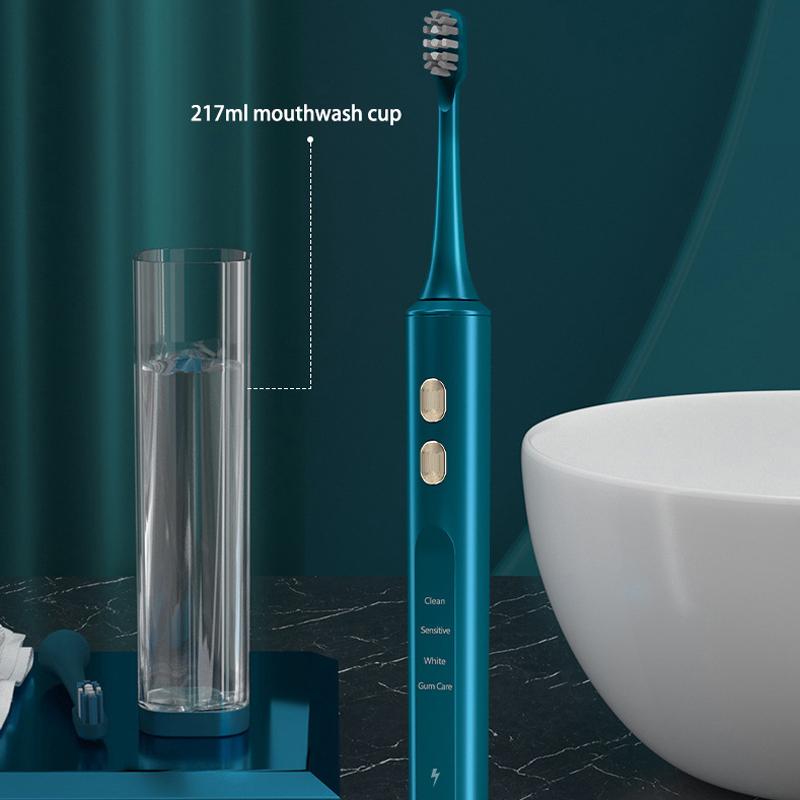 Ультразвуковая электрическая зубная щетка с УФ-дезинфекцией, индуктивная зарядка для взрослых, электронные зубные щетки, 2 насадки